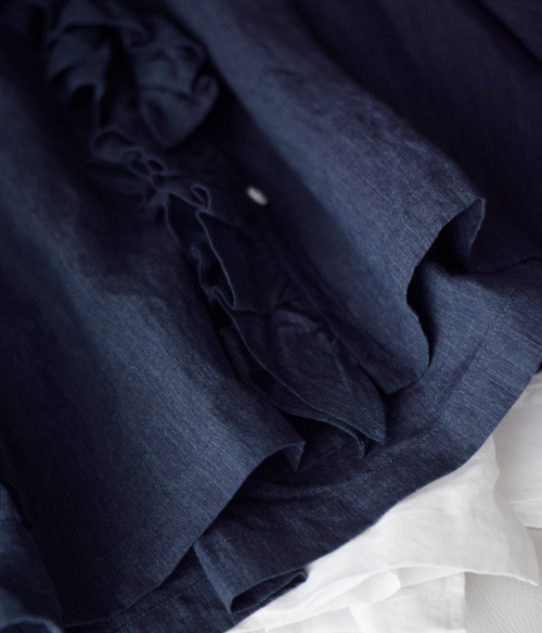 TOUJOURS トゥジュー ハード ウォッシュ リネン シャツ “Ruffle