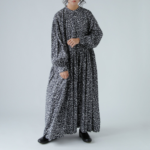 TOUJOURS トゥジュー フラワープリント コットン ストレッチ ドレス