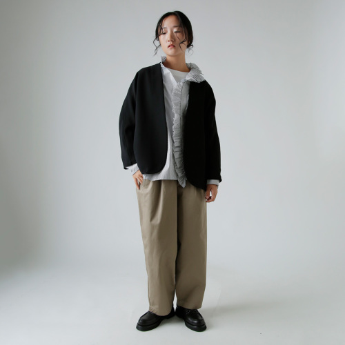 TOUJOURS トゥジュー タッタソール プレイド ラッフルシャツ “Band