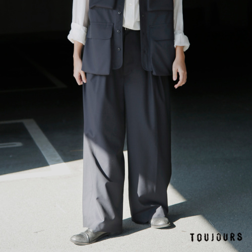 TOUJOURS トゥジュー SUPER120sトロピカルウール パンツ “2 In-pleat