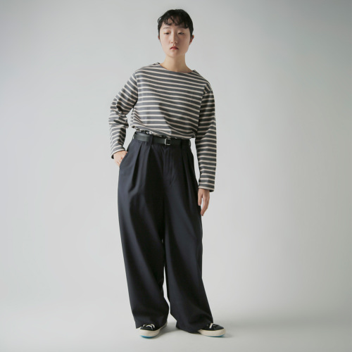 TOUJOURS ワイドパンツ TOUJOURS トゥジュー SUPER120sトロピカルウール パンツ “2 In-pleat
