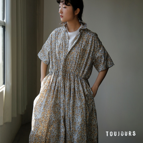 TOUJOURS トゥジュー リバティフラワープリントコットン ドレス “Short