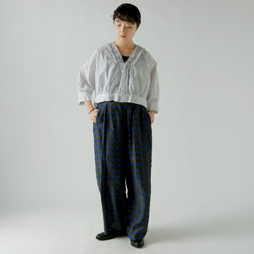 ボレロ 13 TOUJOURS トゥジュー リンクルコットンペーパー ボレロシャツ “Natural