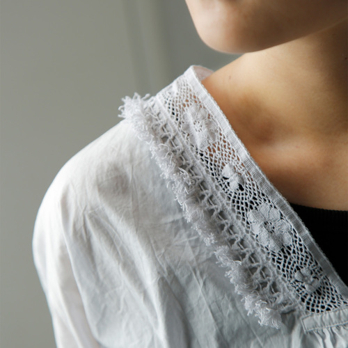 TOUJOURS トゥジュー リンクルコットンペーパー ボレロシャツ “Natural