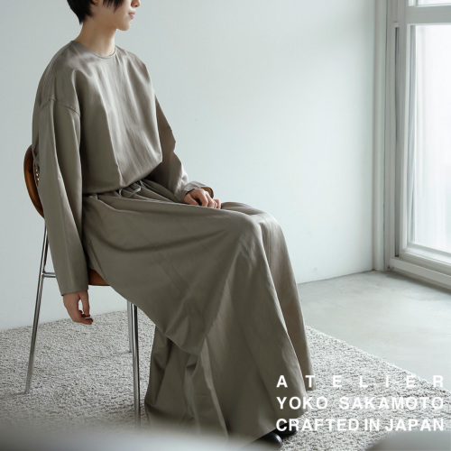 YOKO SAKAMOTO ヨーコサカモト ブラッシュド サテン リラックス ドレス