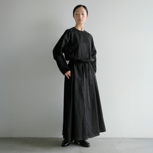【本日限定価格】YOSAヨサ テラウェア ブラック Lサイズ 上下セット YOKO SAKAMOTO ヨーコサカモト ブラッシュド サテン リラックス ドレス
